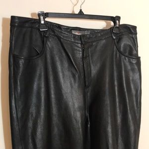 Saks leather 2 pocket moto style pants, fine quality. SO…